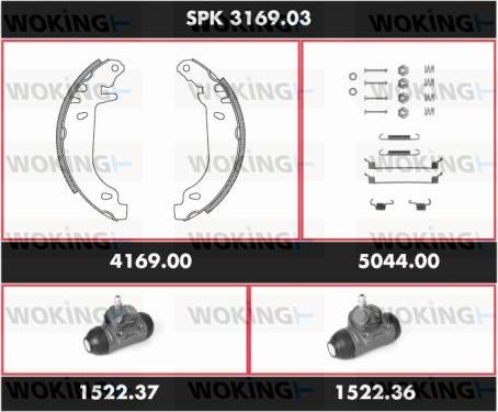 Woking SPK 3169.03 - Bremžu loku komplekts autospares.lv