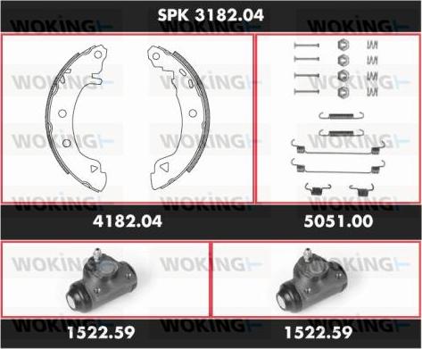 Woking SPK 3182.04 - Bremžu loku komplekts autospares.lv