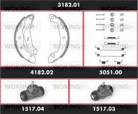 Woking SPK 3182.01 - Bremžu loku komplekts www.autospares.lv