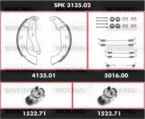 Woking SPK 3135.02 - Bremžu loku komplekts www.autospares.lv