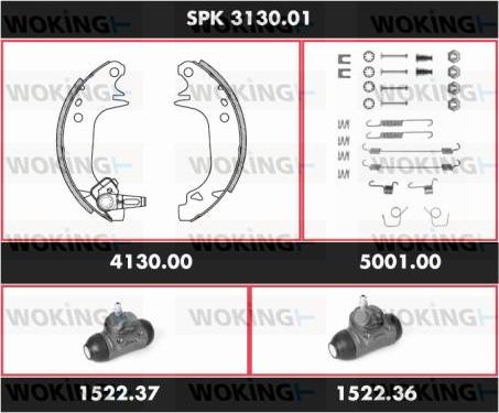 Woking SPK 3130.01 - Bremžu loku komplekts autospares.lv