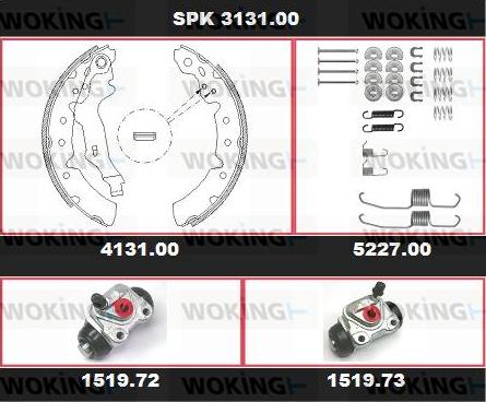 Woking SPK 3131.00 - Bremžu loku komplekts www.autospares.lv