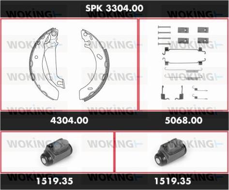 Woking SPK 3304.00 - Bremžu loku komplekts autospares.lv