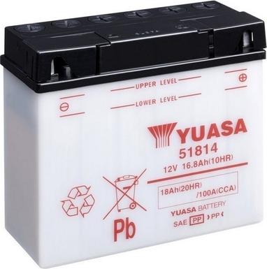 Yuasa 51814 - Startera akumulatoru baterija www.autospares.lv