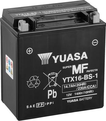 Yuasa YTX16-BS-1 - Startera akumulatoru baterija www.autospares.lv