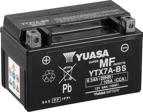 Yuasa YTX7A-BS - Startera akumulatoru baterija www.autospares.lv