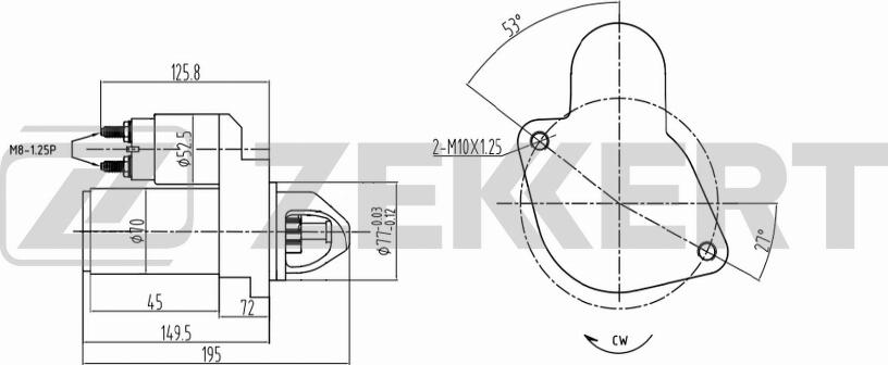 Zekkert AN-1008 - Starter www.autospares.lv