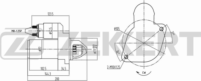 Zekkert AN-1003 - Стартер www.autospares.lv