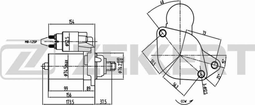 Zekkert AN-1007 - Starteris www.autospares.lv