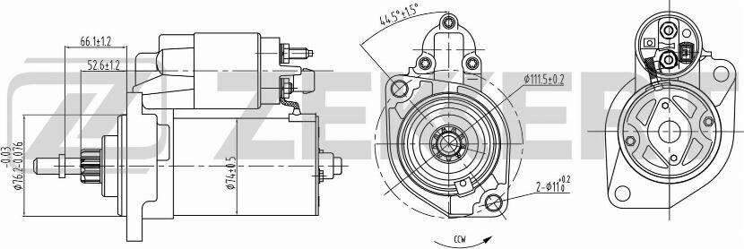 Zekkert AN-1014 - Стартер www.autospares.lv