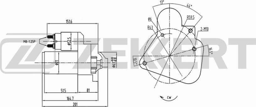 Zekkert AN-1015 - Starteris autospares.lv