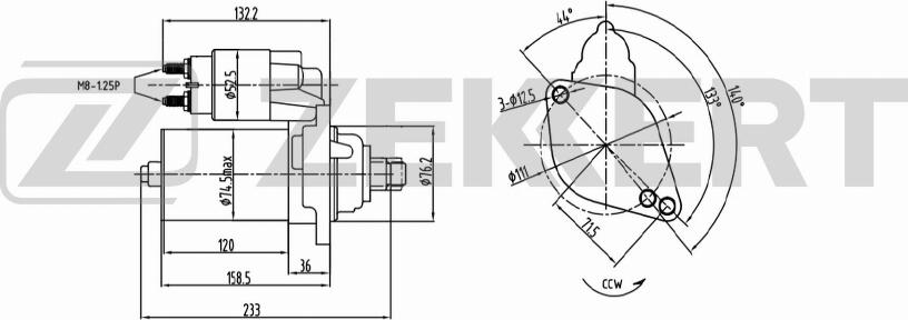 Zekkert AN-1011 - Starteris autospares.lv