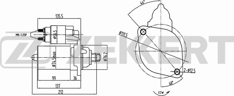 Zekkert AN-1013 - Стартер www.autospares.lv