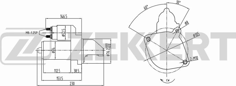 Zekkert AN-1029 - Starteris www.autospares.lv