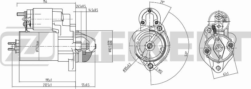 Zekkert AN-1020 - Starter www.autospares.lv