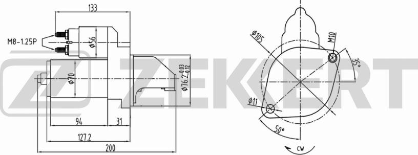 Zekkert AN-1021 - Starteris www.autospares.lv