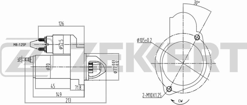 Zekkert AN-1023 - Starteris www.autospares.lv