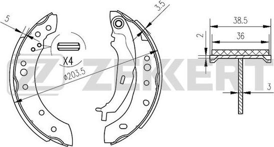 Zekkert BK-4053 - Bremžu loku komplekts www.autospares.lv