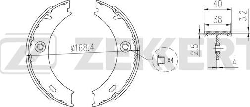 Zekkert BK-4016 - Brake Shoe Set www.autospares.lv