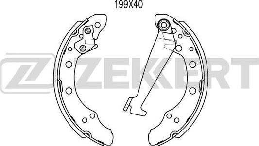 Zekkert BK-4018 - Brake Shoe Set www.autospares.lv