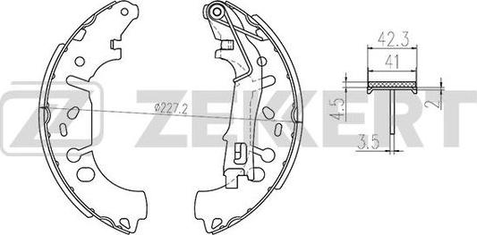 Zekkert BK-4031 - Brake Shoe Set www.autospares.lv