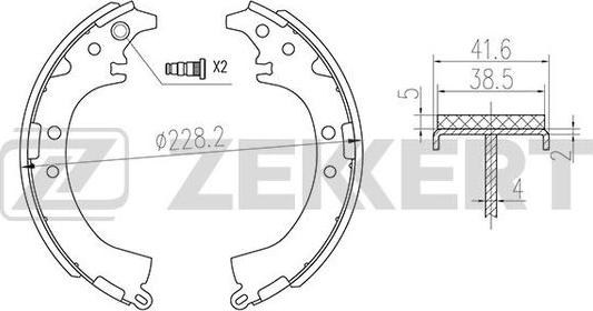 Zekkert BK-4077 - Brake Shoe Set www.autospares.lv