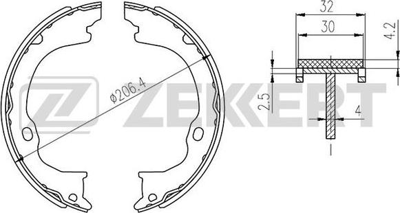 Zekkert BK-4162 - Brake Shoe Set www.autospares.lv