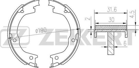 Zekkert BK-4105 - Brake Shoe Set www.autospares.lv