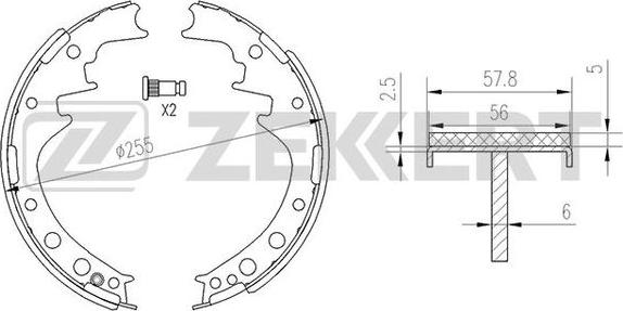 Zekkert BK-4119 - Brake Shoe Set www.autospares.lv