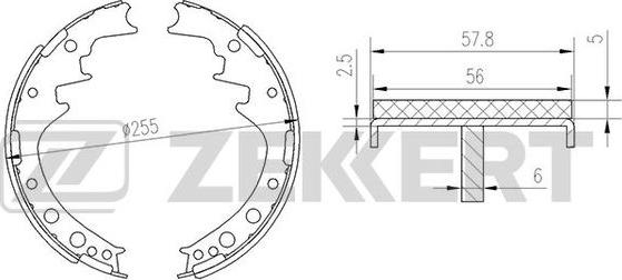 Zekkert BK-4118 - Brake Shoe Set www.autospares.lv