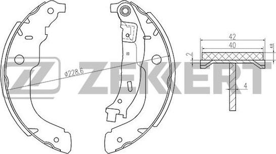 Zekkert BK-4139 - Brake Shoe Set www.autospares.lv