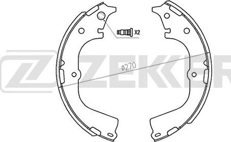 Zekkert BK-4121 - Brake Shoe Set www.autospares.lv