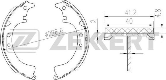 Zekkert BK-4122 - Brake Shoe Set www.autospares.lv