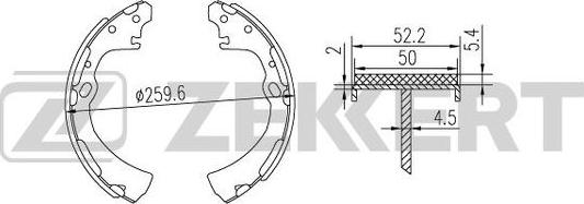 Zekkert BK-4170 - Brake Shoe Set www.autospares.lv