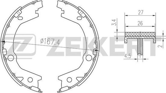 Zekkert BK-4265 - Brake Shoe Set www.autospares.lv