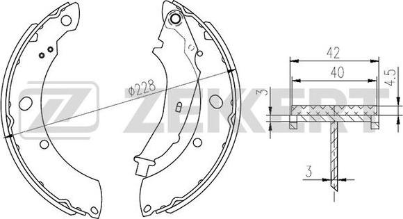 Zekkert BK-4266 - Brake Shoe Set www.autospares.lv