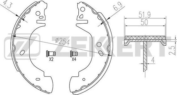 Zekkert BK-4285 - Bremžu loku komplekts autospares.lv