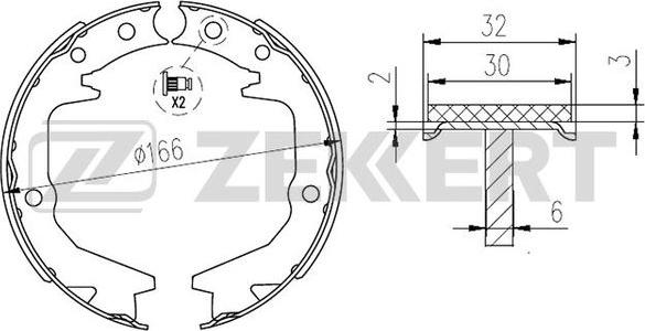 Zekkert BK-4280 - Brake Shoe Set www.autospares.lv