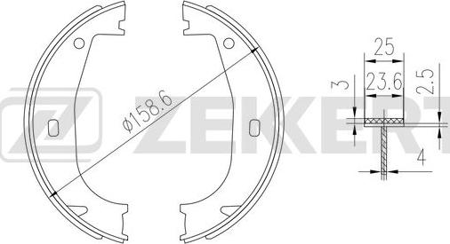 Zekkert BK-4288 - Bremžu loku komplekts autospares.lv