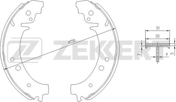 Zekkert BK-4273 - Brake Shoe Set www.autospares.lv