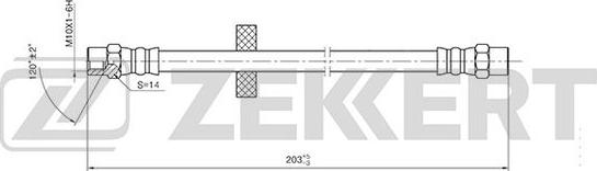 Zekkert BS-9398 - Тормозной шланг www.autospares.lv