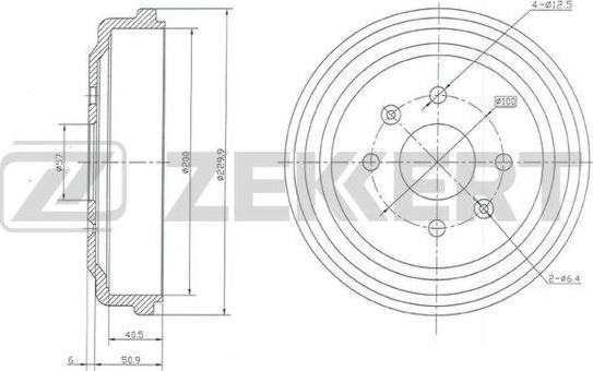 Zekkert BS-5454 - Тормозной барабан www.autospares.lv