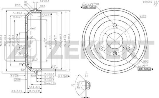 Zekkert BS-5569 - Bremžu trumulis www.autospares.lv