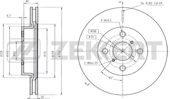 Zekkert BS-5507B - Bremžu diski www.autospares.lv