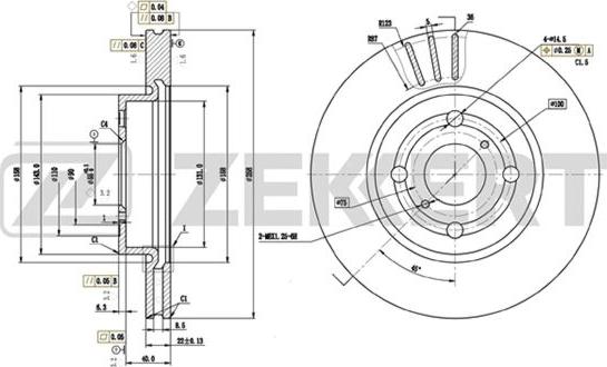 Zekkert BS-5507 - Bremžu diski www.autospares.lv