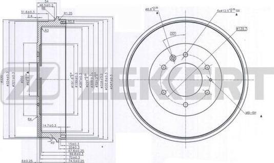 Zekkert BS-5526 - Тормозной барабан www.autospares.lv