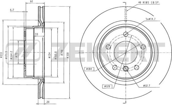 Zekkert BS-5609B - Bremžu diski autospares.lv