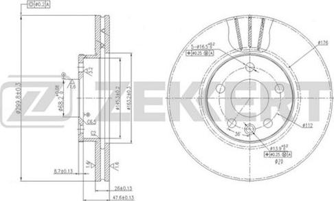 Zekkert BS-5612 - Brake Disc www.autospares.lv