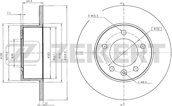 Zekkert BS-5632B - Bremžu diski autospares.lv