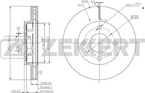 Zekkert BS-5629 - Bremžu diski www.autospares.lv